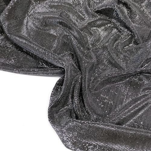 Трикотаж люрекс серебро на чёрном TL1008