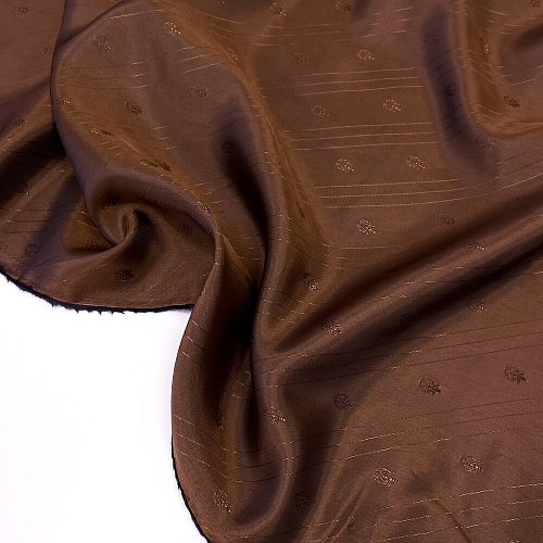 Подкладочная ткань коричневая жаккардовая 21423