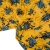 Шёлк Милана Premium синие цветы на жёлтом SK2156