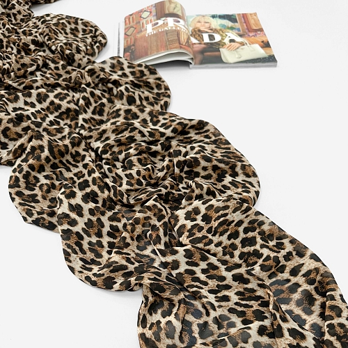 Шифон леопард на серо-бежевом CG1368