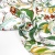 Плательная вискоза твил Попугаи и цветы на белом PL1193